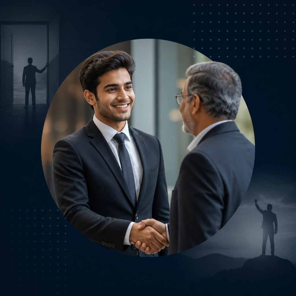 Professional handshake symbolizing a successful business launch