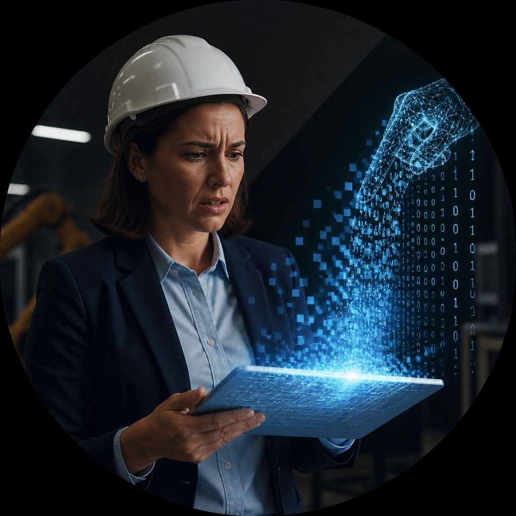 A professional seeing their digital work being replaced by AI code