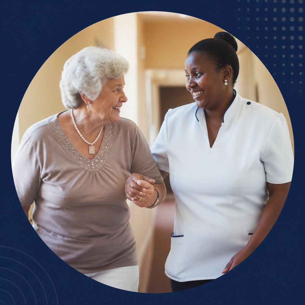 A caregiver gently holding the hand of a senior, illustrating the high-touch nature of healthcare franchises.