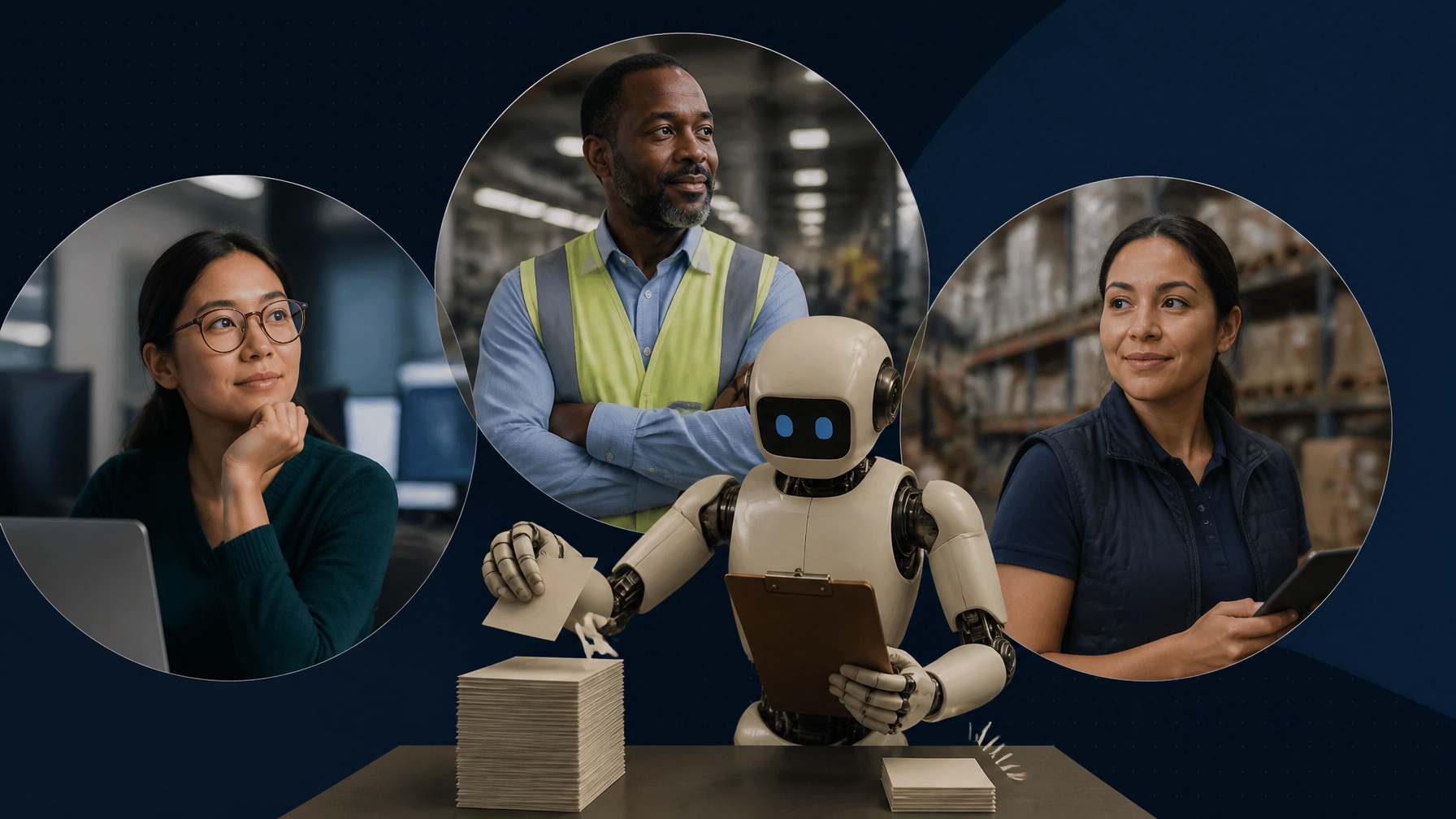 AI rearranging routine tasks across coding, manufacturing, and logistics roles