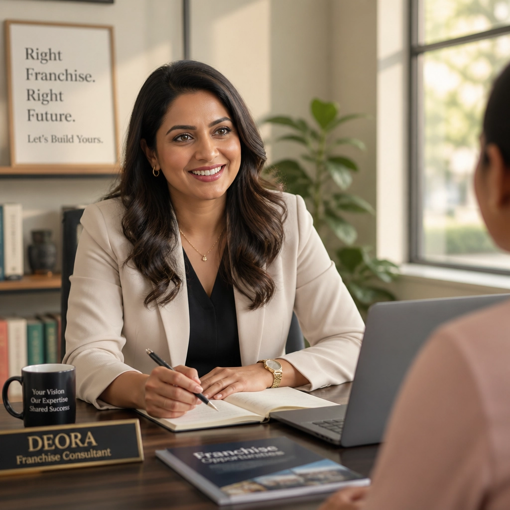 Deora Pollock, FranLift franchise consultant, in a professional consultation setting
