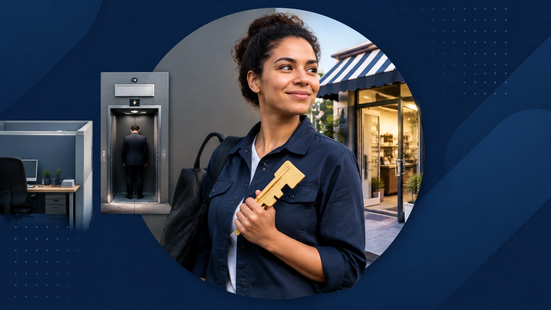 Worker moving from a corporate career toward franchise ownership