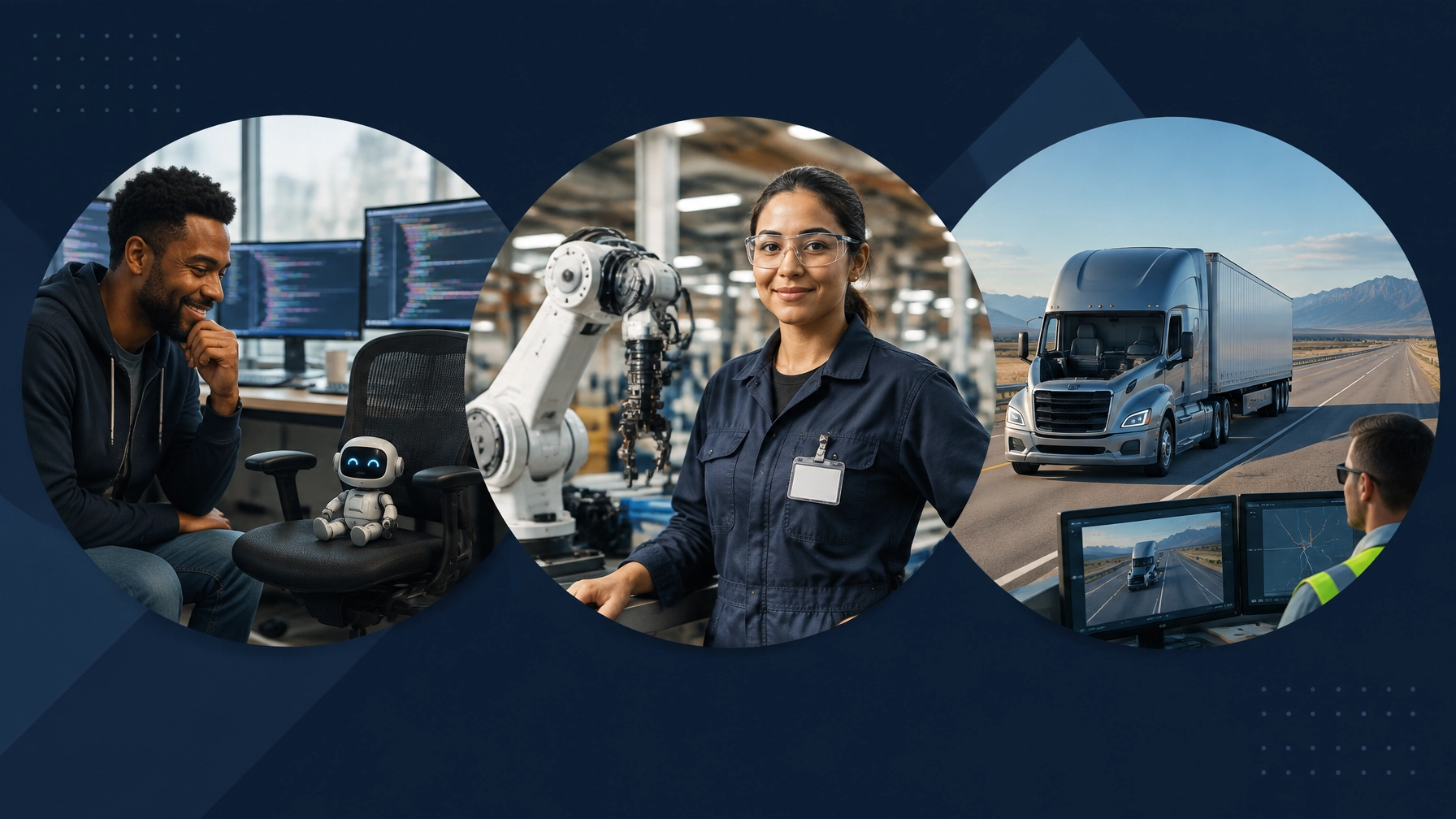 AI disruption across coding, manufacturing, and trucking roles