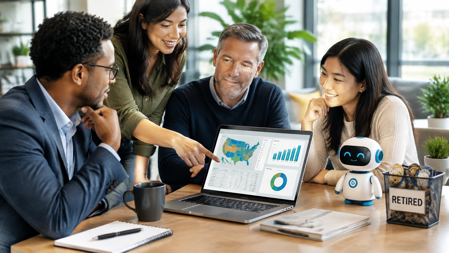 Former operations professional reviewing local customers, staff, and business performance in a franchise workspace